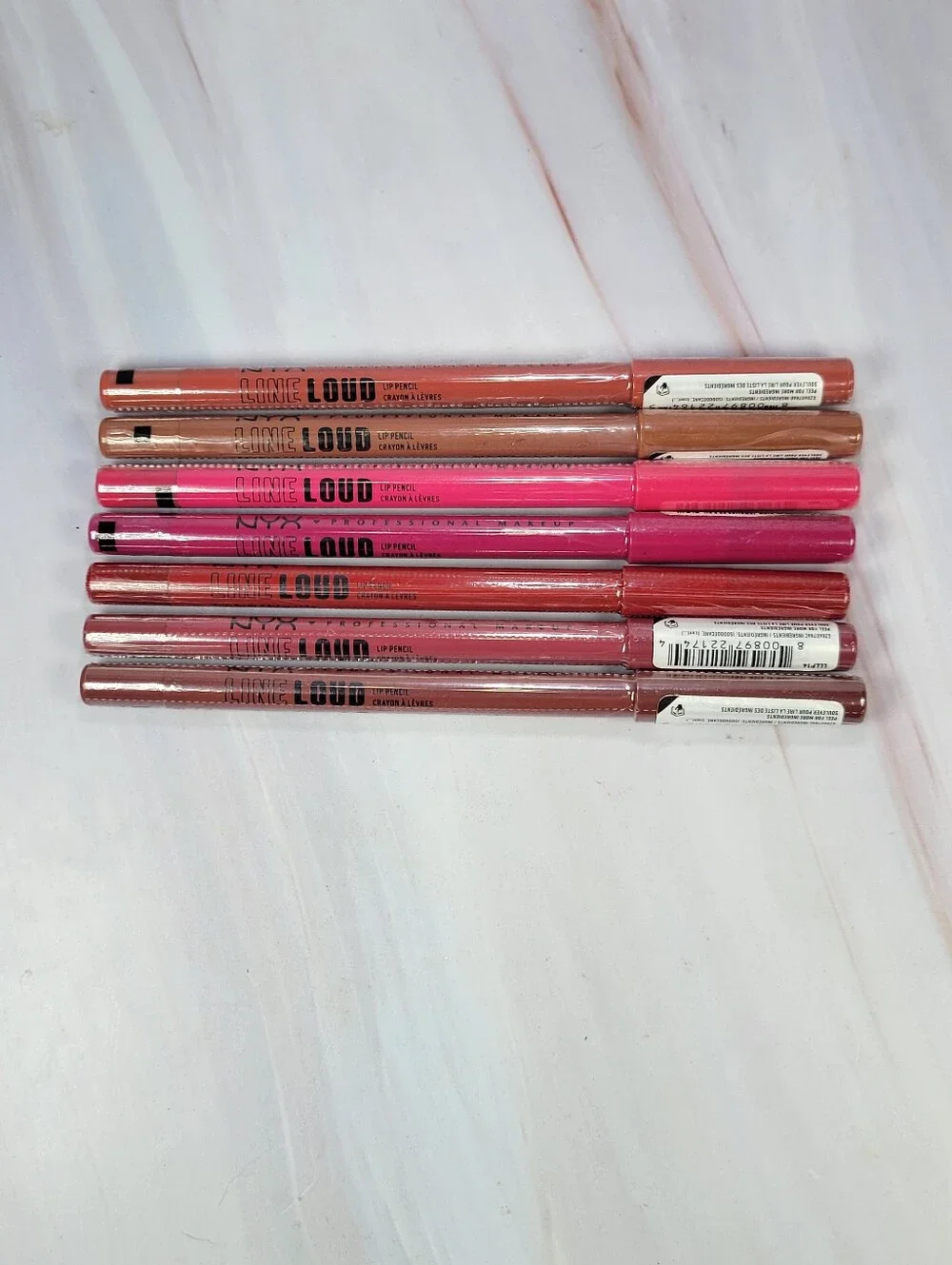 7 Piece NYX Line Loud Longwear Lip Liner Bundle NEW!